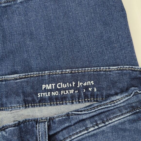 Mugsy Denim Jeans 35x28 PMT Clutch Straight Leg Blue Medium Wash Denim Stretch - Picture 4 of 6